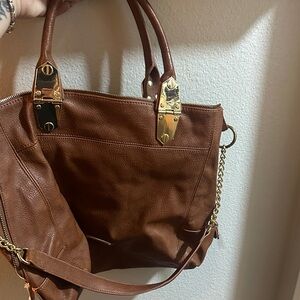 Elegant Brown Leather Tote Bag
